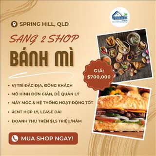 Sang nhượng 2 tiệm bánh mì take away lợi nhuận cao tại Brisbane